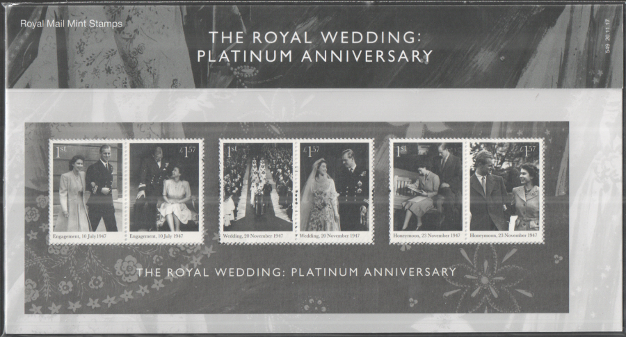 (image for) 2017 Royal Platinum Wedding Anniversary Royal Mail Presentation Pack 549